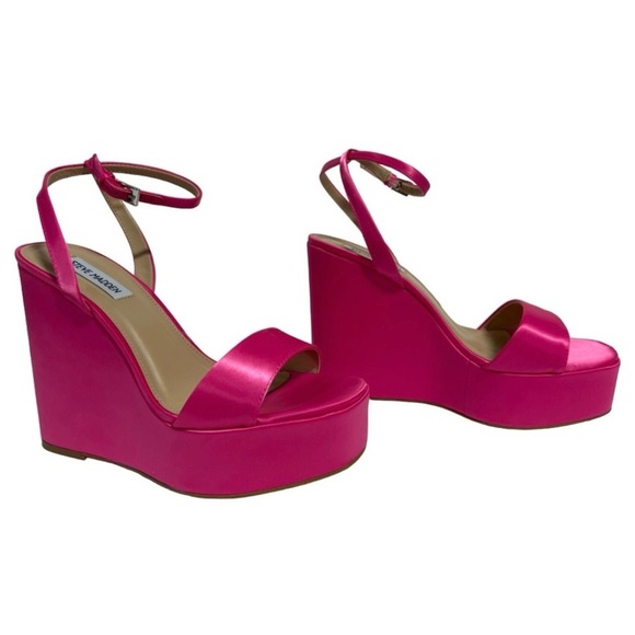 Steve Madden Shoes - Steve Madden Pink Wedge Sandals with Ankle Strap
